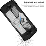 غطاء حماية PC+TPU مع حامل لجهاز ألعاب ASUS Rog Ally، PC+TPU أسود+شفاف