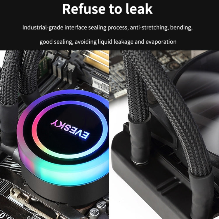 مبرد مياه EVESKY مروحة CPU RGB، مروحة، مبرد سائل مدمج، 120مم ملون، 120مم RGB، 240مم، 360مم