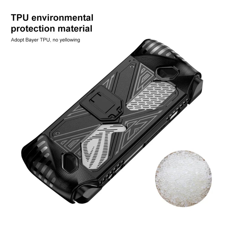 For Asus ROG Ally Game Console TPU Soft Cover With Holder Bracket, TPU Black, TPU White