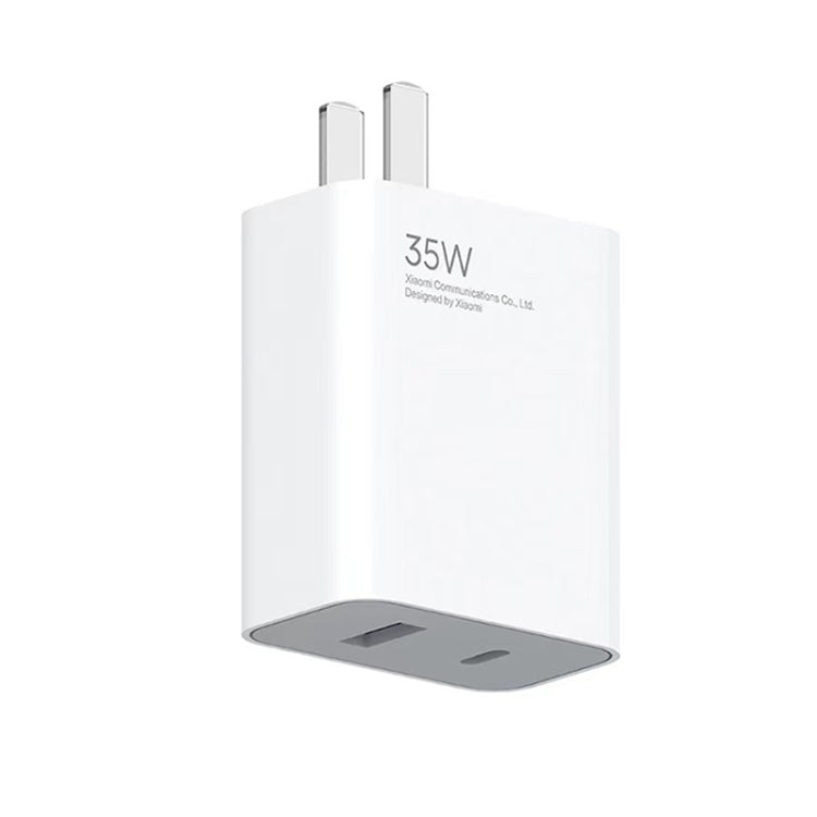 شاحن محمول أصلي من شاومي بقوة 35 واط USB-C+USB-A بشحن سريع ومنفذين (1C+1A)، قابس الولايات المتحدة، 35 واط