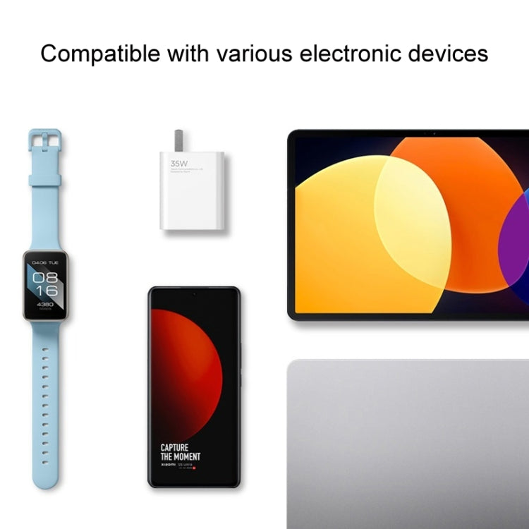 شاحن محمول أصلي من شاومي بقوة 35 واط USB-C+USB-A بشحن سريع ومنفذين (1C+1A)، قابس الولايات المتحدة، 35 واط