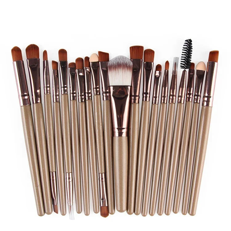 20pcs/set Wooden Handle Makeup Brush Set Beauty Tool Brushes, Coffee, Gold+Black, Black+White, Full Black, Black+Coffee, Brown+White, Gold+Pink, Brown+Green, Brown+Pink, Brown+Black, Gold+White, Gold+Green, Black+Green, Black+Pink, Brown+Purple        ...