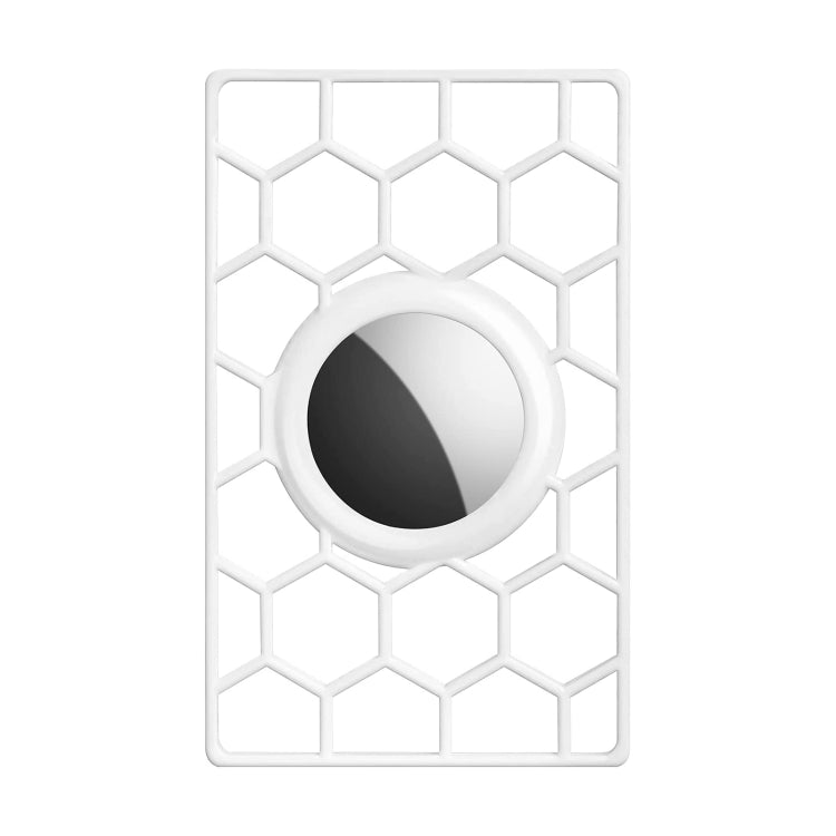 غطاء واقي على شكل بطاقة لتعقب موقع AirTag الجيل الثاني / AirTag الجيل الأول، تصميم خلية النحل أبيض، تصميم خلية النحل أسود