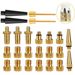 SV/AV/DV Bicycle Valve Adapter Set Bike Ball Pump Accessories, 15 in 1, 24 in 1 with Leather Ring, 25 in 1, 24 in 1, 32 in 1, 16 in 1, 10 in 1, 3sets 3 in 1, 12 in 1, 3sets 5 in 1, 3sets 4 in 1, 3sets 4 in 1 Gold, 14 in 1, 16 in 1 with Split Box       ...