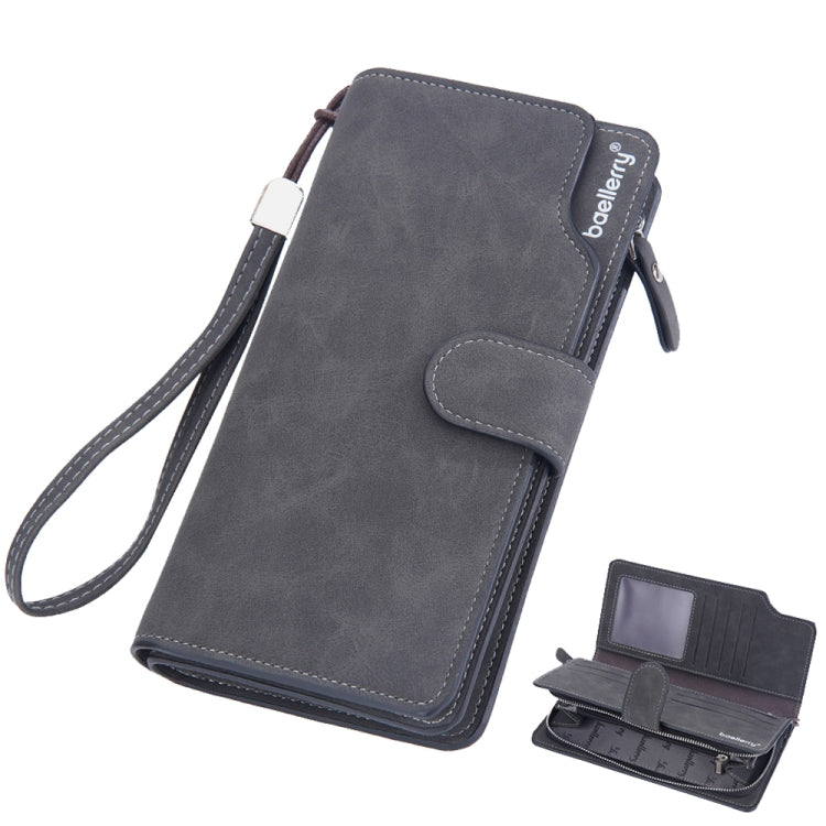 Baellerry Matte Leather Multi-card Slot Men Clutch Bag Zip Buckle Vintage Wallet