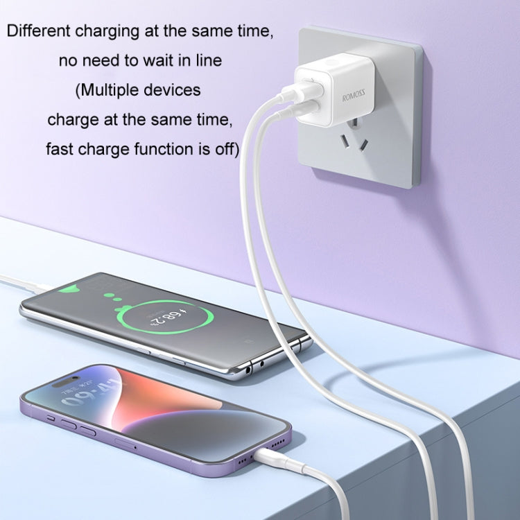 شاحن سريع ROMOSS PD20W لأجهزة Apple/Huawei و Xiaomi، قابس الصين، منفذ واحد