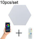 أضواء سداسية سيمفونية RGB مصنوعة يدوياً، مصباح جداري محيطي بجانب السرير، ضوء خلية نحل ذكي، 10 قطع/طقم، 12 قطعة/طقم