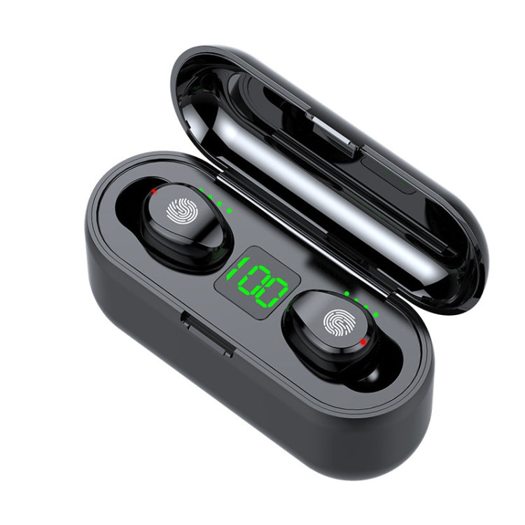 LED Digital Display Wireless In-Ear Noise Reduction Long Life Bluetooth Headset, F9-2