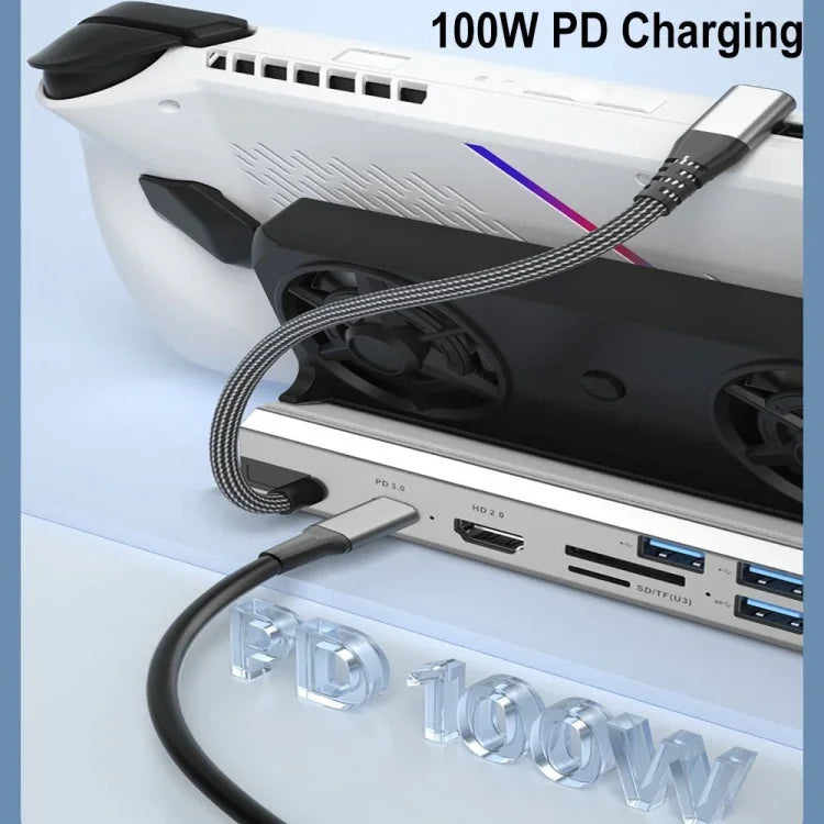 لحامل شحن وحدة تحكم الألعاب ASUS ROG Ally 100W PD وقاعدة إرساء USB 3.0 متعددة الوظائف، 5 في 1، 6 في 1، 9 في 1، 10 في 1