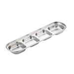 Stainless Steel Square Sauce Dish Hotpot Seasoning Disc Barbecue Tableware, 1 Grid (Silver), 2 Grid (Silver), 3 Grid (Silver), 4 Grid (Silver), 1 Grid (Gold), 2 Grid (Gold), 3 Grid (Gold), 4 Grid (Gold)