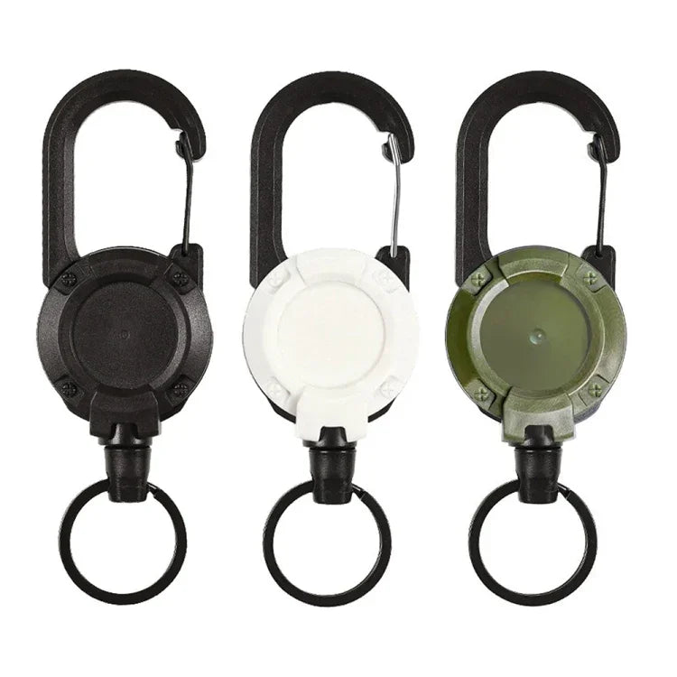 Flexible Climbing Backpack Buckle Retractable Pull Badges Reel Sports Keychain, Flexible