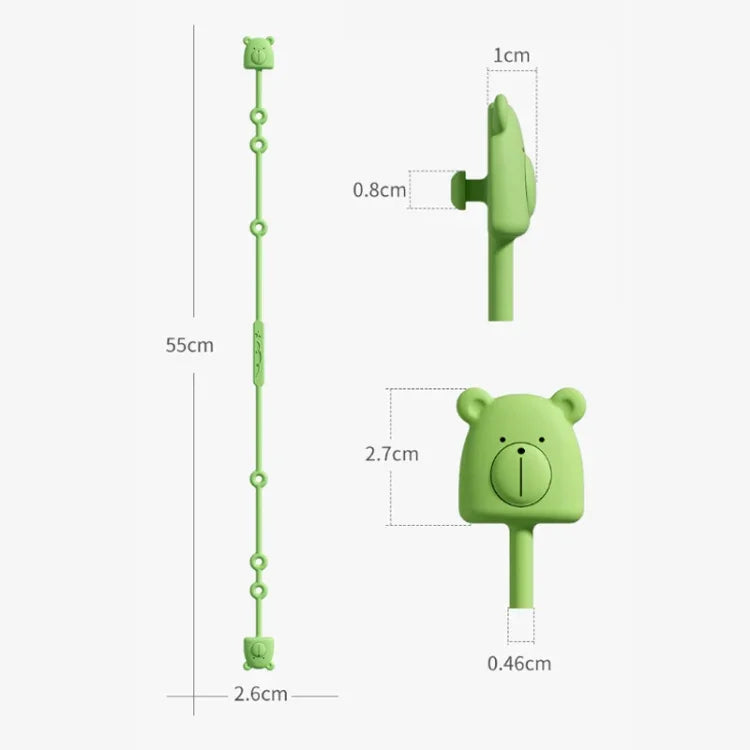 Bear Silicone Pacifier Chain Toddler Teether Toy Anti-fall Rope Pacifier Clip