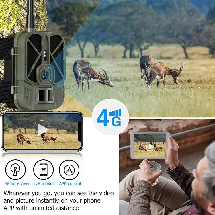 كاميرا تتبع خارجية بدقة 4K 4G مع تحكم عن بعد عبر الهاتف المحمول لعرض الصور والفيديو في أي وقت، HC-940Pro-Li