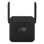 مضخم واي فاي 2.4G 300M مدى طويل، مكرر إشارة واي فاي لاسلكي، قابس أمريكي أبيض، قابس أوروبي أبيض، قابس بريطاني أبيض، قابس أمريكي أسود، قابس أوروبي أسود، قابس بريطاني أسود