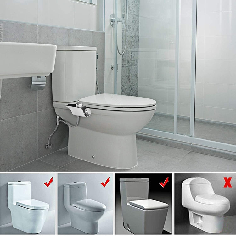 Bidet Toilet Seat Attachment With Hot & Cold Double Nozzle Personal Hygiene, 7/8 For North America, 1/2  For Asia/Australia/UK, 3/8 For Europe