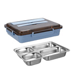 304 Stainless Steel Lunch Box Leakproof Insulated Student Dormitory Bento Box, 4 Grid Pink, 4 Grid Black, 4 Grid Blue, 5 Grid Pink