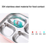 304 Stainless Steel Lunch Box Leakproof Insulated Student Dormitory Bento Box, 4 Grid Pink, 4 Grid Black, 4 Grid Blue, 5 Grid Pink