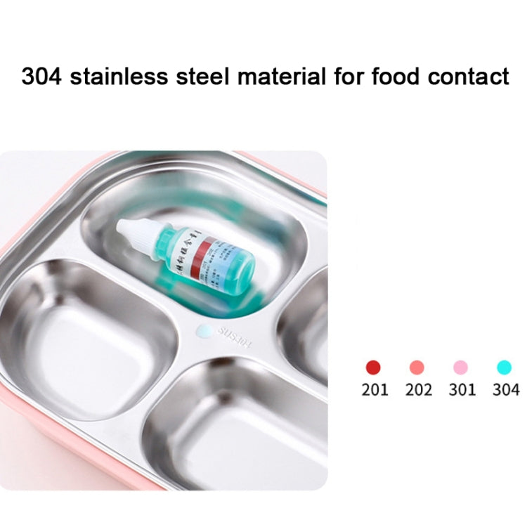 304 Stainless Steel Lunch Box Leakproof Insulated Student Dormitory Bento Box, 4 Grid Pink, 4 Grid Black, 4 Grid Blue, 5 Grid Pink