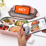 304 Stainless Steel Lunch Box Leakproof Insulated Student Dormitory Bento Box, 4 Grid Pink, 4 Grid Black, 4 Grid Blue, 5 Grid Pink
