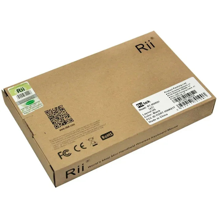 Rii X1 مجموعة لوحة مفاتيح رقمية وفأرة لاسلكية صغيرة 2.4G كلاسيكية متكاملة