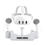 قاعدة شحن مثبتة على الحائط مع حامل شحن سريع ومؤشر LED لخوذة Meta Quest 3 VR