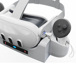 قاعدة شحن مثبتة على الحائط مع حامل شحن سريع ومؤشر LED لخوذة Meta Quest 3 VR