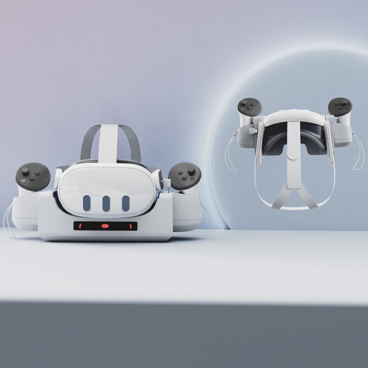 قاعدة شحن مثبتة على الحائط مع حامل شحن سريع ومؤشر LED لخوذة Meta Quest 3 VR