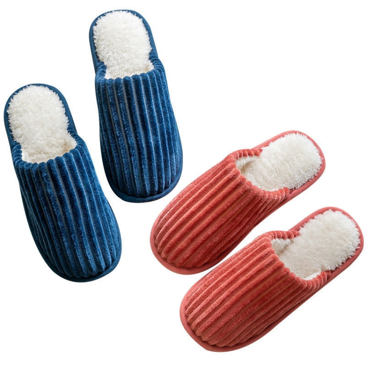 Corduroy Cotton Slippers Winter Warm Non-Slip Thick Sole Flat Shoes, 36-37, 40-41, 42-43