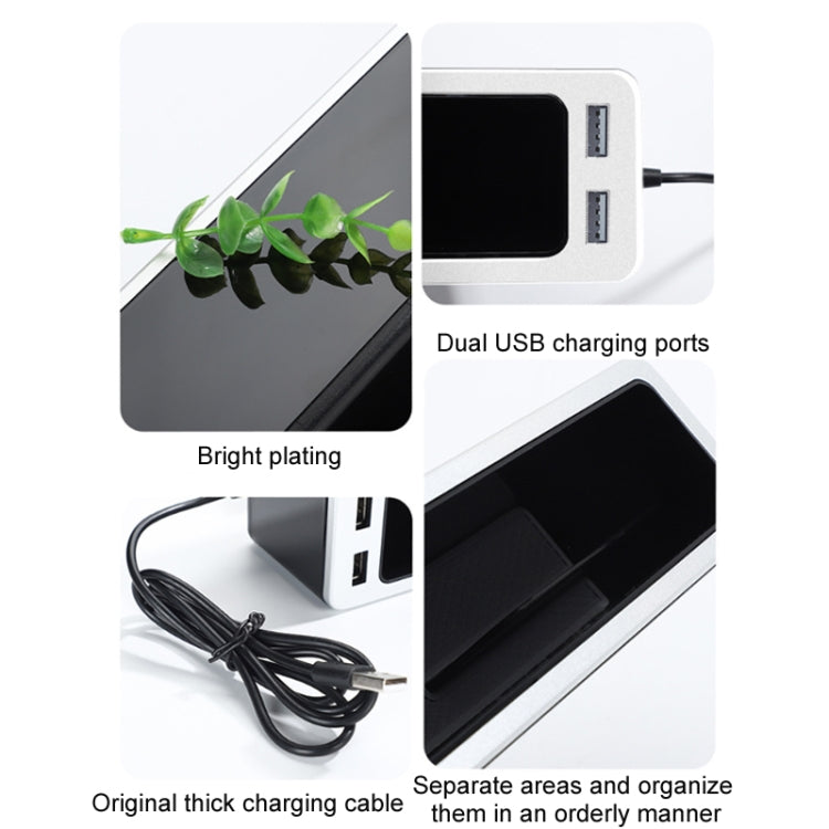 Car Seat Gap Storage Box with 2 USB Charging Port, Principal Driver Silver, Co-pilot Silver, Principal Driver Red, Co-pilot Red, Principal Driver Gray, Co-pilot Gray