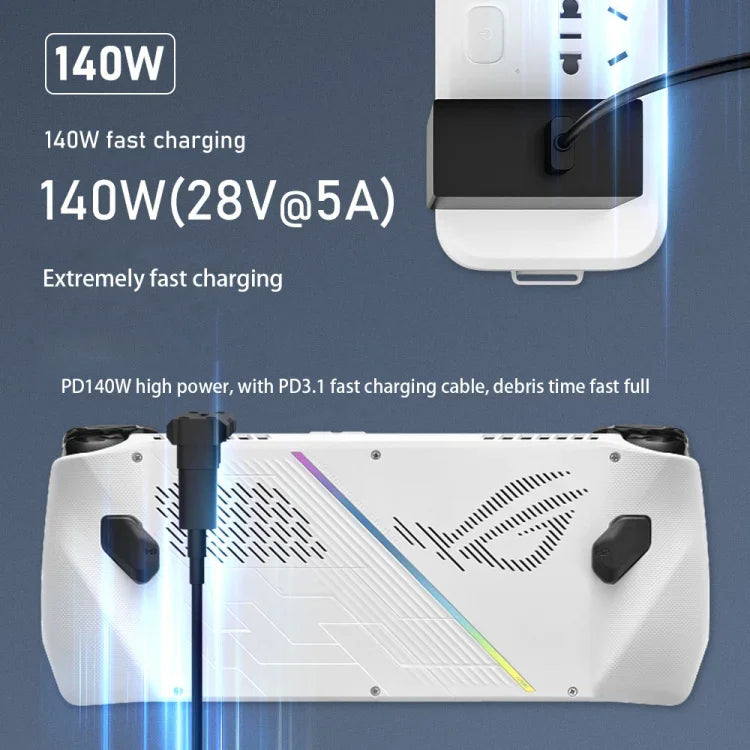محول بيانات 20Gbps لـ ASUS ROG Ally /Switch مع شحن سريع 140W USB-C/Type-C ودقة 8K 60Hz