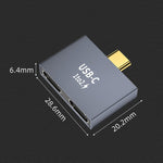 محطة إرساء Type-C لشحن الكمبيوتر ومنفذ بيانات، 2 × Type-C أنثى إلى 2 × Type-C ذكر، 2 × Type-C أنثى إلى Type-C ذكر