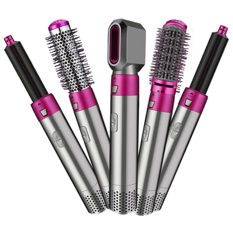 مشط هواء ساخن 5 في 1 مع مكواة تجعيد أوتوماتيكية بتصميم مربع لتصفيف الشعر، قابس أمريكي، قابس أوروبي، قابس بريطاني، قابس أسترالي