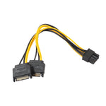 خط نقل طاقة كامل من النحاس لكرت الشاشة GPU 8 دبابيس أنثى إلى SATA مزدوج 15 دبوس للوحة الأم، 0.2 متر