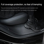 For Tesla Model Y Rear Door Built-In Sill Strip Rear Seats Anti-Kick Leather Protective Pad, Black, Carbon Fiber, TPE