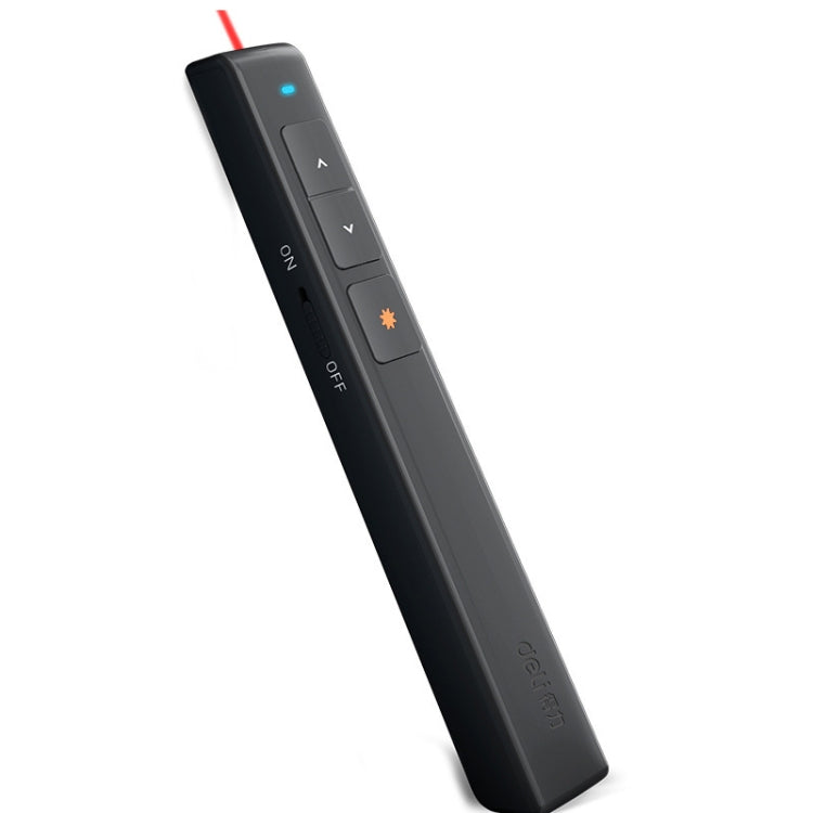 Deli جهاز تحكم عن بعد USB لتحويل الصفحات مع ضوء أحمر لتقديم باوربوينت بتردد 2.4 جيجاهرتز، 2802 (أسود)، 2802 (أبيض)