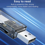 محول OTG USB إلى SD/TF قارئ بطاقات شفاف متعدد الوظائف 2 في 1، شفاف