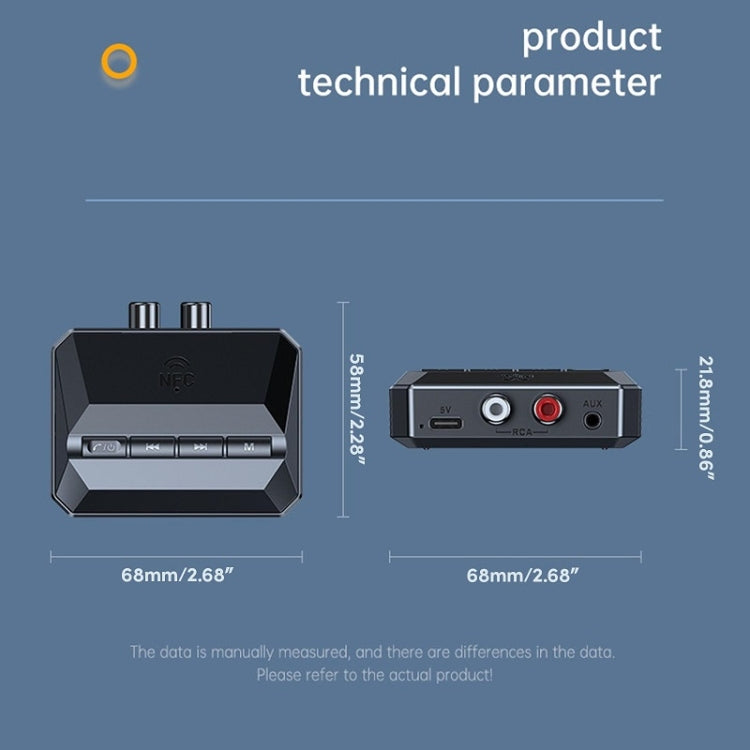 Bluetooth 5.3 Receiver NFC Function Stereo Amplifier To Wireless Adapter, T59