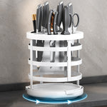 منظم سكاكين سميك للمنزل، أسطوانة عيدان الطعام، رف تصريف للمطبخ على سطح العمل، ثابت (أبيض)، ثابت (أسود)، ثابت (كريمي)، دوار (أبيض)، دوار (أسود)، دوار (كريمي)