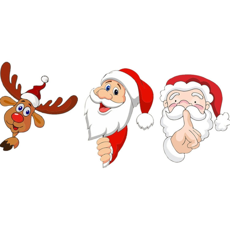 Santa Claus Elk Car Window Decorative Stickers Car Side Window Bumper Decal, A Model 13 x 9cm, A Model 20 x 14cm, B Model 13 x 11cm, B Model 20 x 17cm, C Model 13 x 10cm, C Model 20 x 16cm