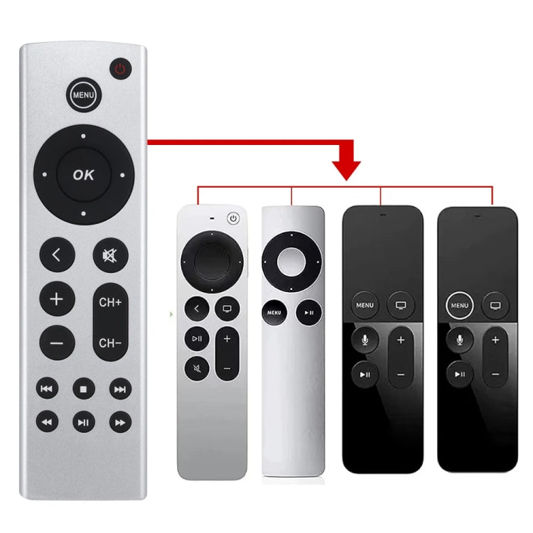 غطاء جهاز تحكم Apple TV 4K / HD A2169 A1842 A1625 بدون صوت، نمط عادي