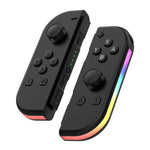 يد تحكم ألعاب JOY-02 لليسار واليمين مع أضواء RGB وإحساس بالجسم، لوحة ألعاب بلوتوث لـ Switch / Switch OLED / Switch Pro / Switch Lite / Switch Joycon، أسود، رمادي