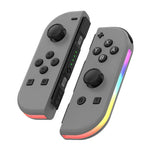 يد تحكم ألعاب JOY-02 لليسار واليمين مع أضواء RGB وإحساس بالجسم، لوحة ألعاب بلوتوث لـ Switch / Switch OLED / Switch Pro / Switch Lite / Switch Joycon، أسود، رمادي