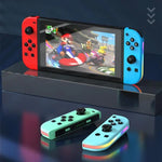 يد تحكم ألعاب JOY-02 لليسار واليمين مع أضواء RGB وإحساس بالجسم، لوحة ألعاب بلوتوث لـ Switch / Switch OLED / Switch Pro / Switch Lite / Switch Joycon، أسود، رمادي