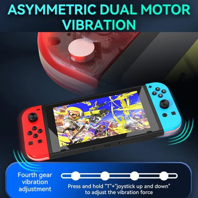 يد تحكم ألعاب JOY-02 لليسار واليمين مع أضواء RGB وإحساس بالجسم، لوحة ألعاب بلوتوث لـ Switch / Switch OLED / Switch Pro / Switch Lite / Switch Joycon، أسود، رمادي