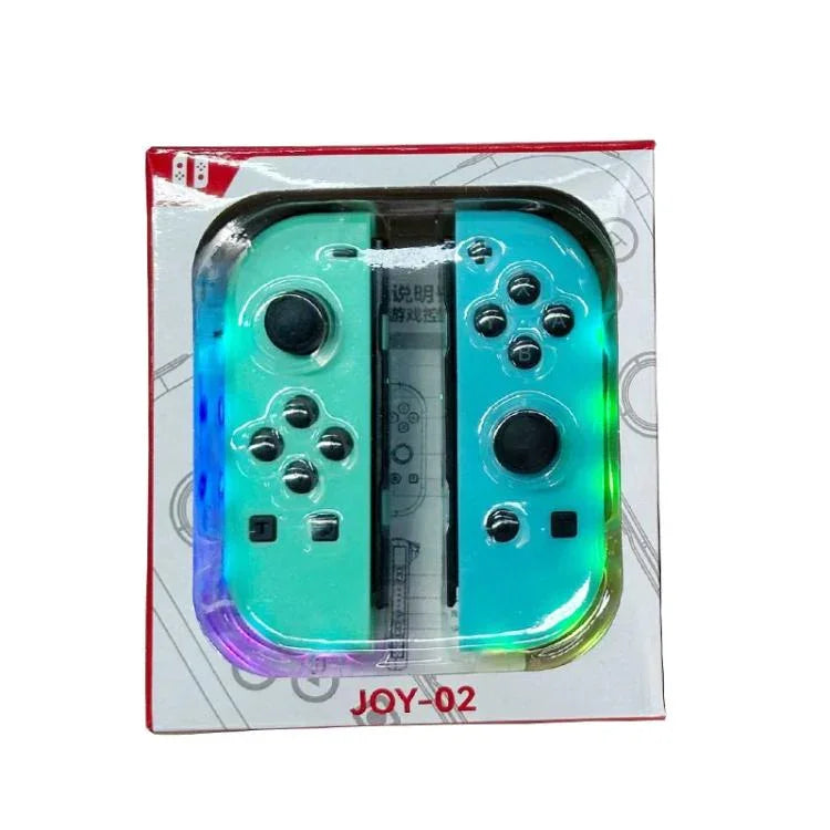 يد تحكم ألعاب JOY-02 لليسار واليمين مع أضواء RGB وإحساس بالجسم، لوحة ألعاب بلوتوث لـ Switch / Switch OLED / Switch Pro / Switch Lite / Switch Joycon، أسود، رمادي