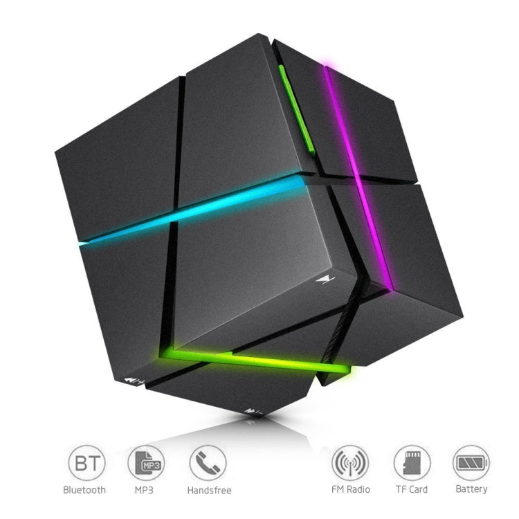 مكبر صوت بلوتوث ذكي صغير Qone Cube AI مع تحكم صوتي وإضاءة RGB، تحكم صوتي AI (أزرق)، تحكم صوتي AI (وردي)، تحكم صوتي AI (أسود)، تحكم صوتي AI (أبيض)