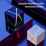 Qone Cube AI Smart Voice-Controlled Bluetooth Speaker RGB Light Mini Wireless Audio, AI Voice-Controlled (Blue), AI Voice-Controlled (Pink), AI Voice-Controlled (Black), AI Voice-Controlled (White)