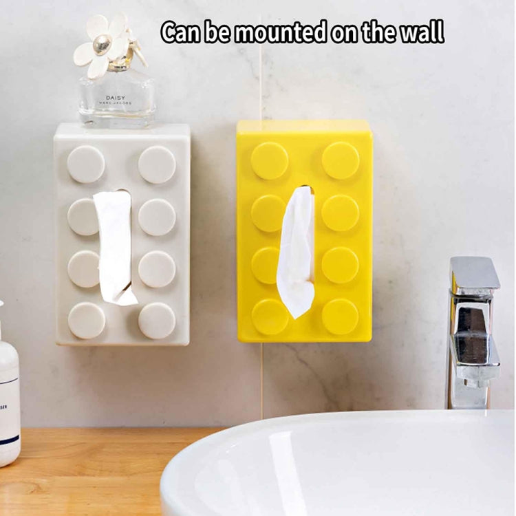Multifunctional Cartoon Building Block Tissue Storage Box Living Room Coffee Table Decorations, Blue, Green, Red, Black, White