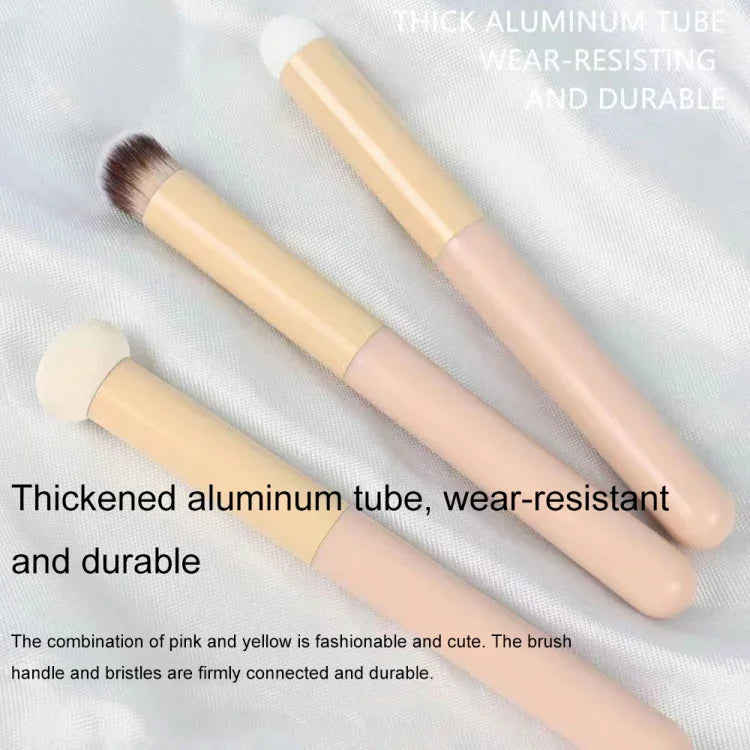 Wet and Dry Dual-use Portable Concealer Brush Multifunctional Beauty Tool, 3pcs /Set, Mushroom Style, Diagonal Style