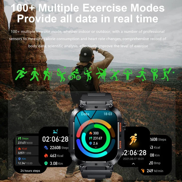 K57 Pro ساعة ذكية مقاومة للماء بمقاس 1.96 بوصة مع مكالمات بلوتوث، عرض الموسيقى والطقس، ألوان: أسود، برتقالي، جلد أسود، جلد فضي، فولاذ أسود، فولاذ فضي، ثلاث خرزات أسود، ثلاث خرزات فضي، خيزران أسود، خيزران فضي